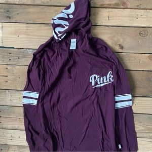 NWOT Victoria’ Secret PINK Long Sleeve Hoodie Tee Size Large